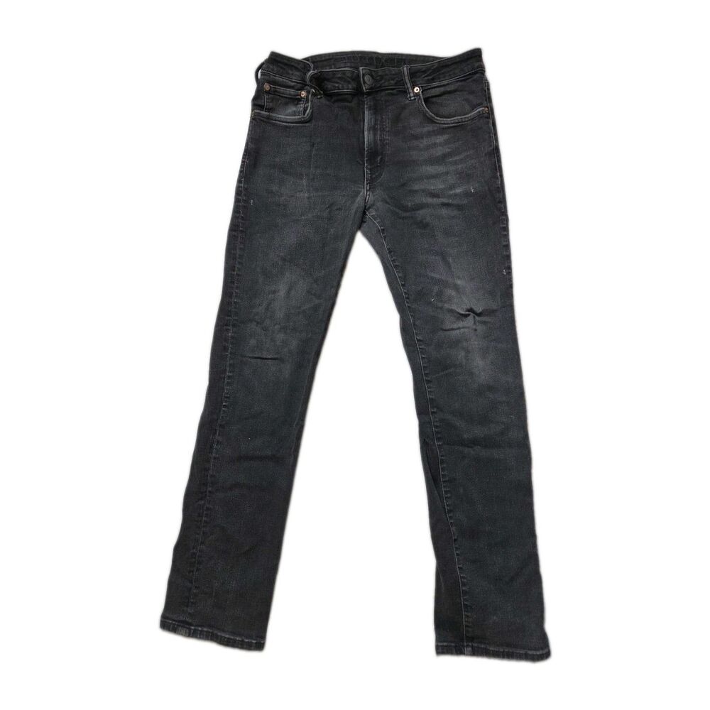 American Eagle AirFlex+ Black Wash Slim Straight Stretch Jeans Mens 34x32 GUC